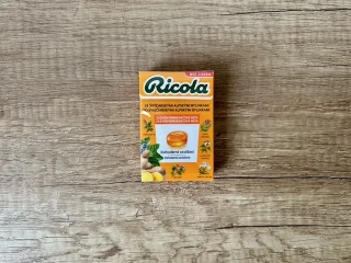Ricola Zázvor pomerančová máta bez cukru 40g